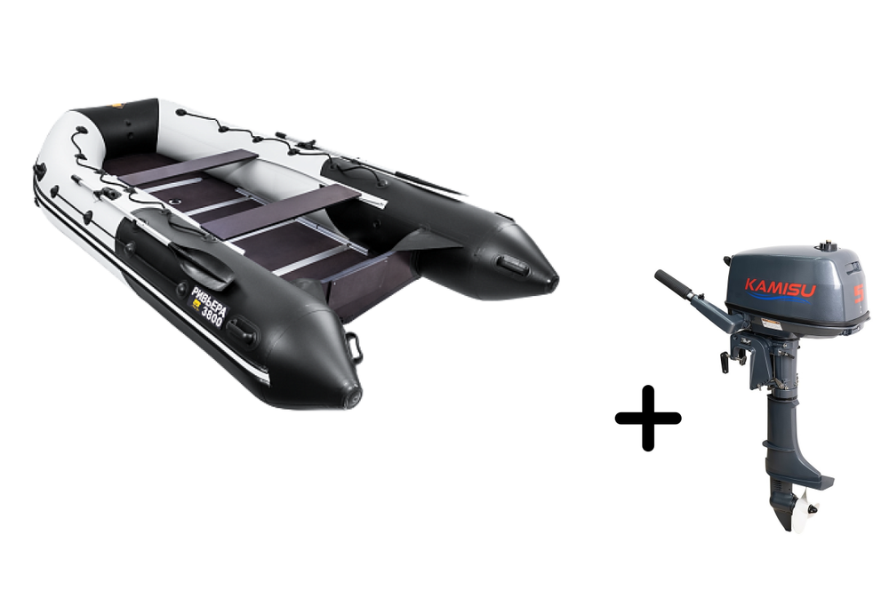 Ривьера 3800 слань+киль + KAMISU T 5 BMS (комплект лодка + мотор)