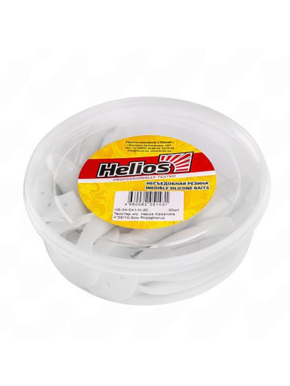 Твистер несъедобный Helios Kasandra 4"29/10,9см Lime 100шт. (HS-34-008-N)