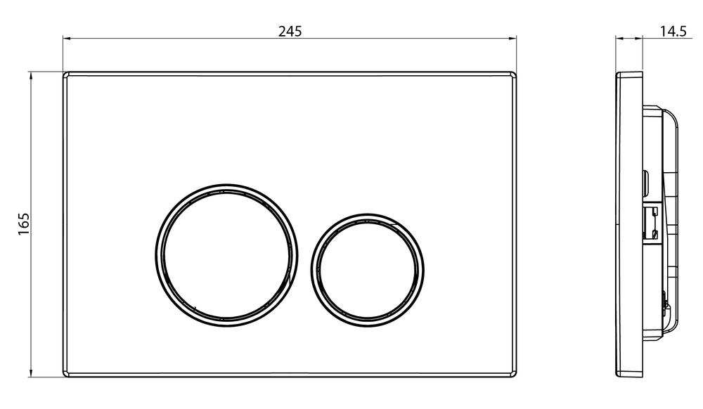 Клавиша для инсталляции CHARUS Spazio FP.330.DW.02, черный матовый