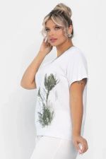 Блуза Лотус НЬЮ (белая/хаки) Б13976-20М LT Collection