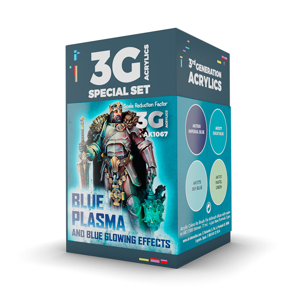 Набор красок AK interactive Wargame Color Set Blue Plasma and Glowing Effects