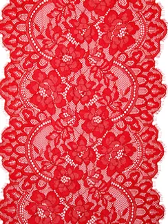 03-275 Кружево эластичные реснички 23 см, красный 100