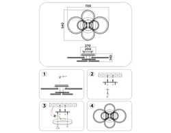 Ambrella Потолочный светодиодный светильник с RGB подсветкой и пультом Original FA9528