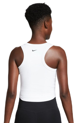 Женский топ теннисный Nike One Fitted Dir-Fit Short Sleeve Crop Tank - white/black