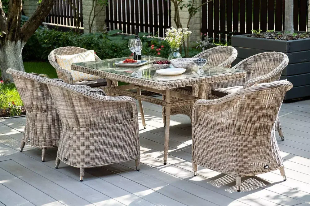 "Равенна" плетеное кресло из искусственного ротанга, цвет бежевый