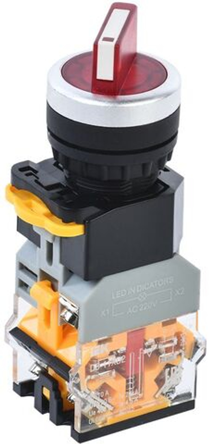 Переключатель D8-11XD2 на 2 положения 1з+1р с подсветкой красный IEK