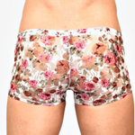 Мужские сетчатые трусы-боксеры с розами (Размер: S) (Цвет: белый)