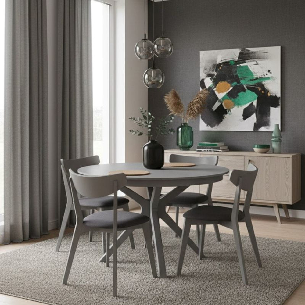 Обеденный стол Гермес 100(130)x100 (серый)