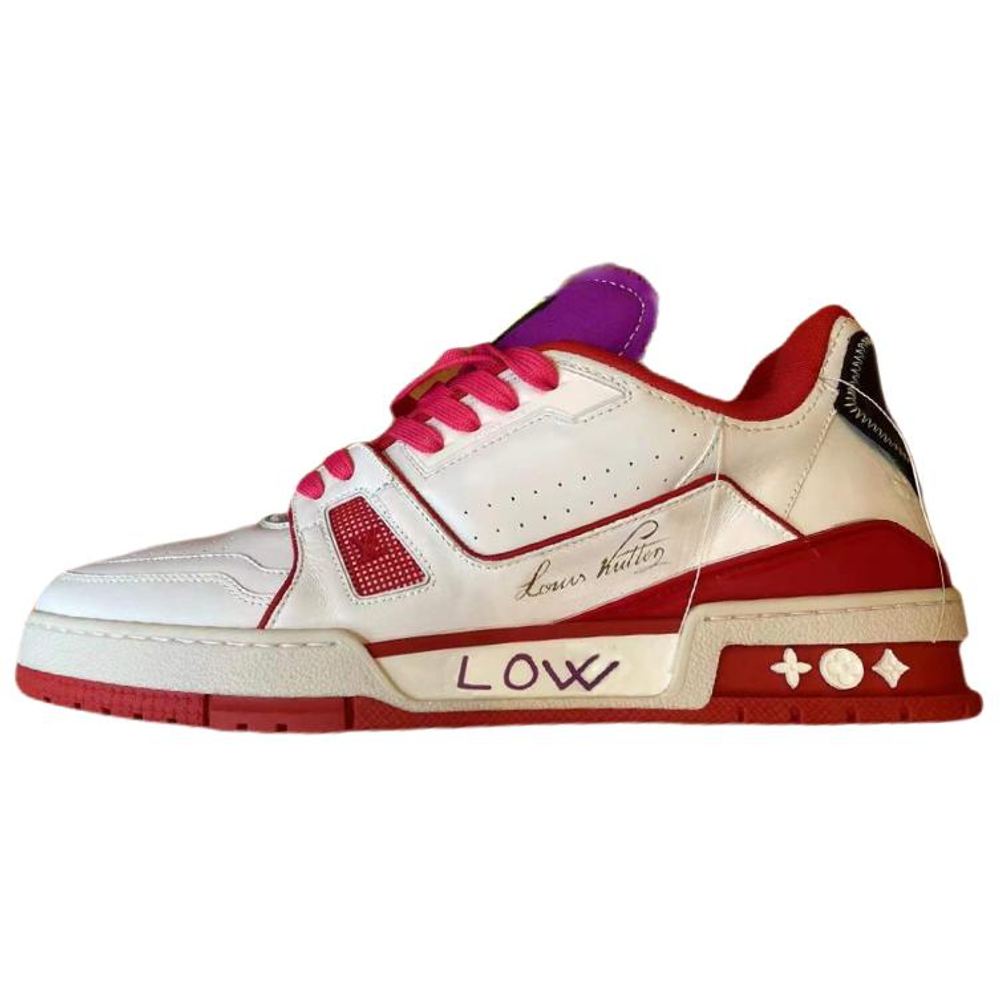 LOUIS VUITTON Trainer Upcycling Sneakers "White Red Purple For Sydney"