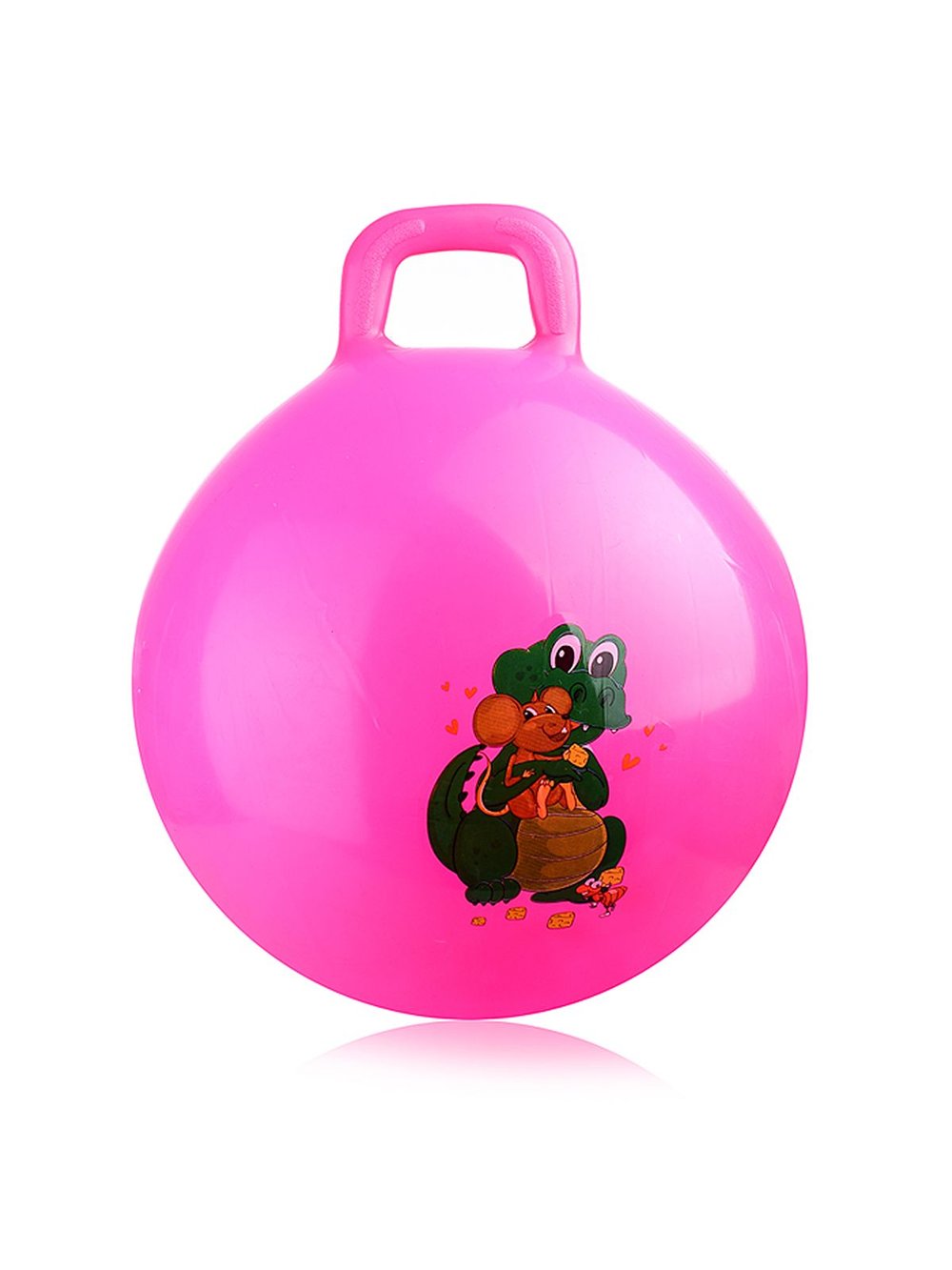 Мяч прыгун с ручкой 55см (розовый цвет)