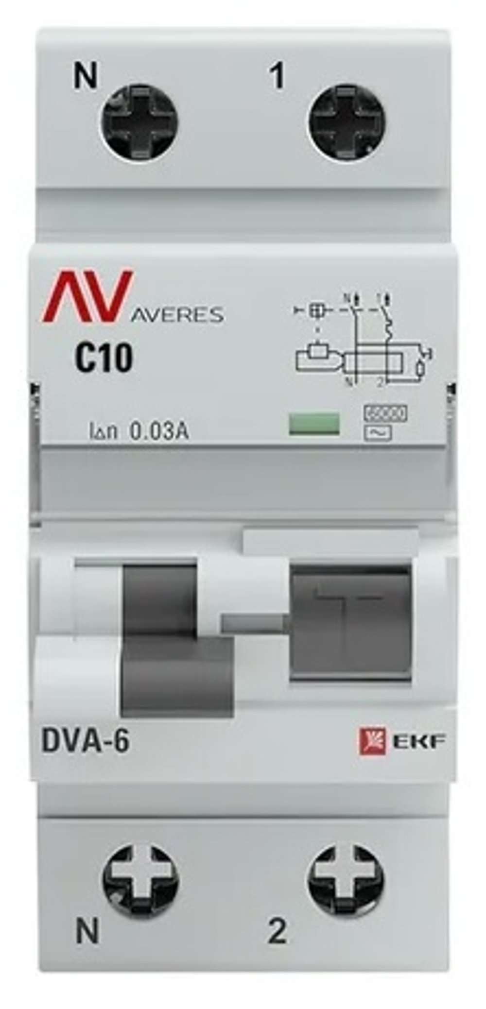 Автомат дифференциальный EKF rcbo6-1pn-10C-10-a-av