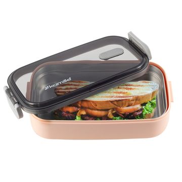 Ланч бокс 700 мл. Kamille KM 2133 (пластик, нержавеющая сталь)