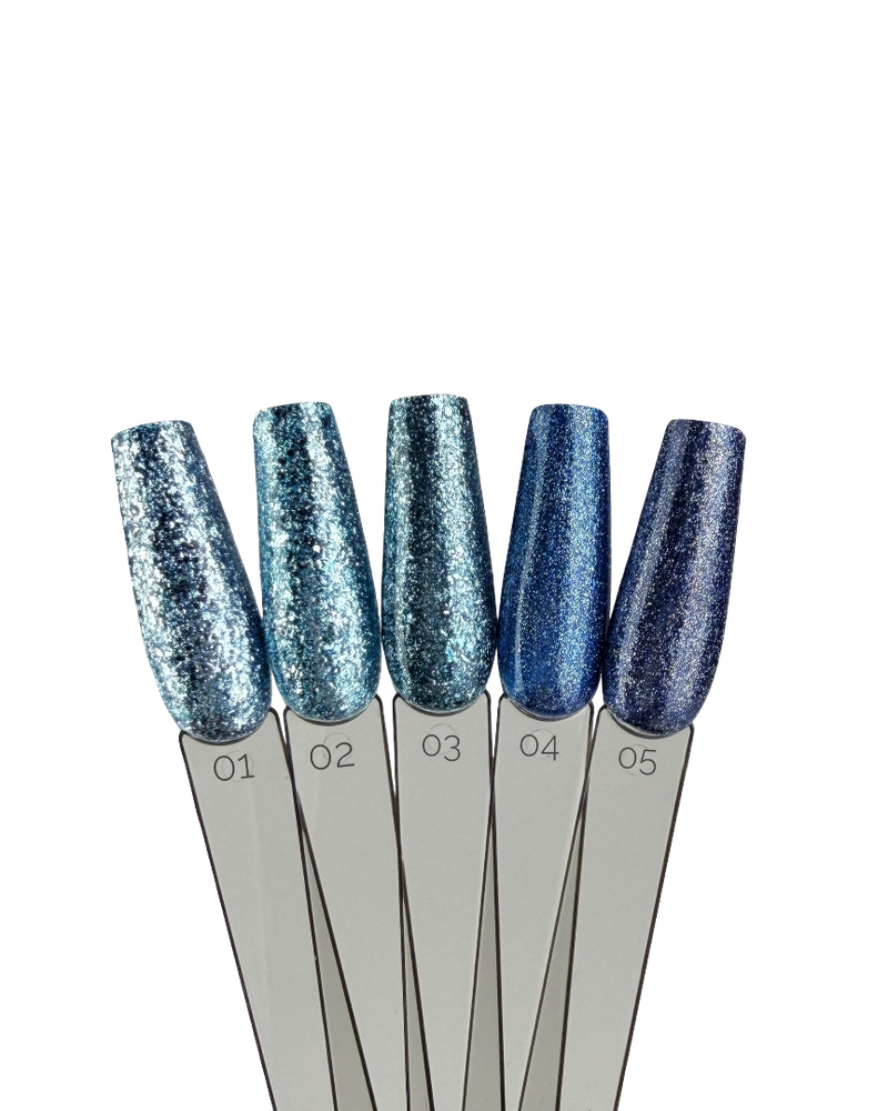 Гель-лак Искорка голубая 01 Pink House 10мл