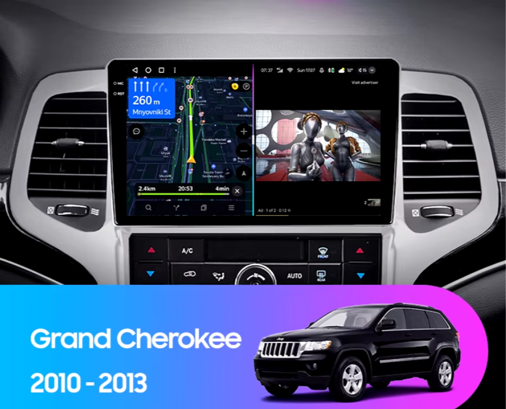 Магнитола для Jeep Grand Cherokee WK2 2010-2013 - Carmedia OL-9254 QLed+2K, Android 13, UIS7870 (DUDU7), CarPlay, SIM-слот