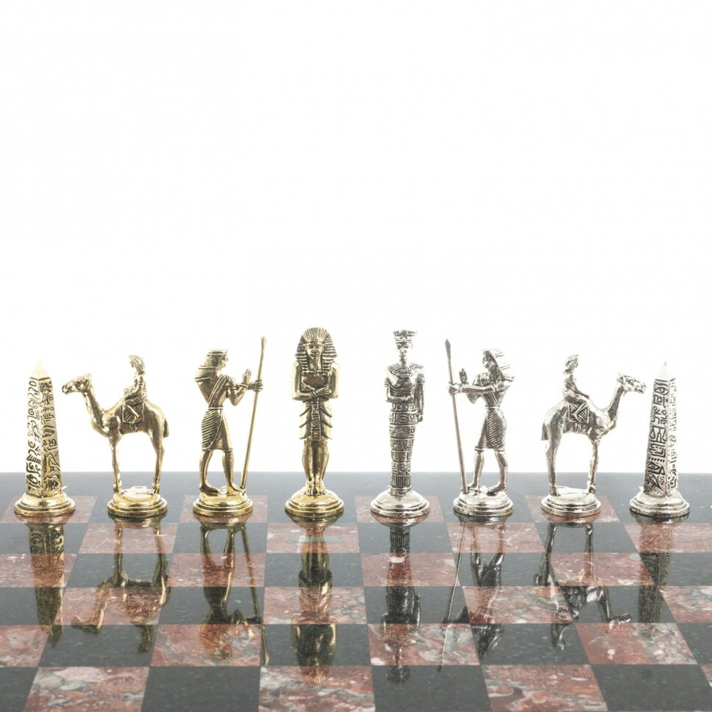 Шахматы "Древний Египет" доска 40х40 см креноид змеевик G 122629