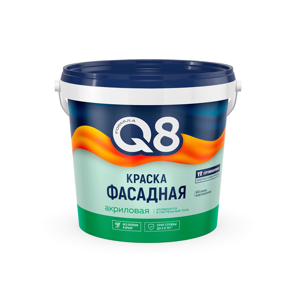 Краска В/Д 1,4кг фасадная матовая Формула Q8