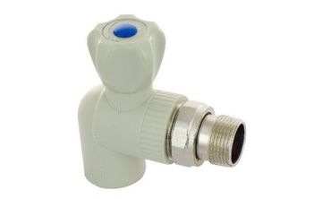 Кран шаровый для радиаторов угловой PP-R, серый