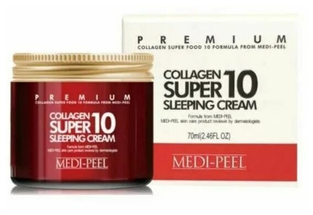 Омолаживающий ночной крем для лица с коллагеном Medi Peel Collagen Super10 Sleeping Cream70 мл.