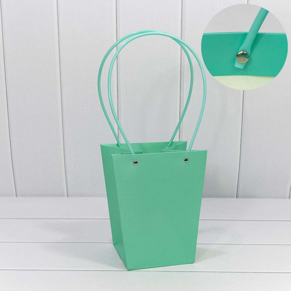 Пакет подарочный 20х17х12см Ваза для цветов (Тиффани)