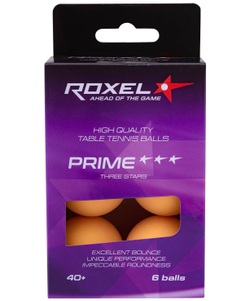 Мяч для настольного тенниса 3* Prime, оранжевый, 6 шт.