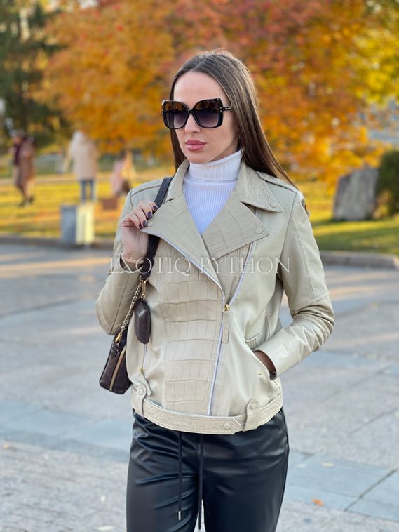 Куртка из кожи крокодила и ягнёнка JT-100