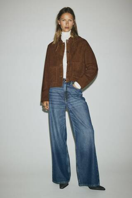 H&M Замшевая куртка, коричневый