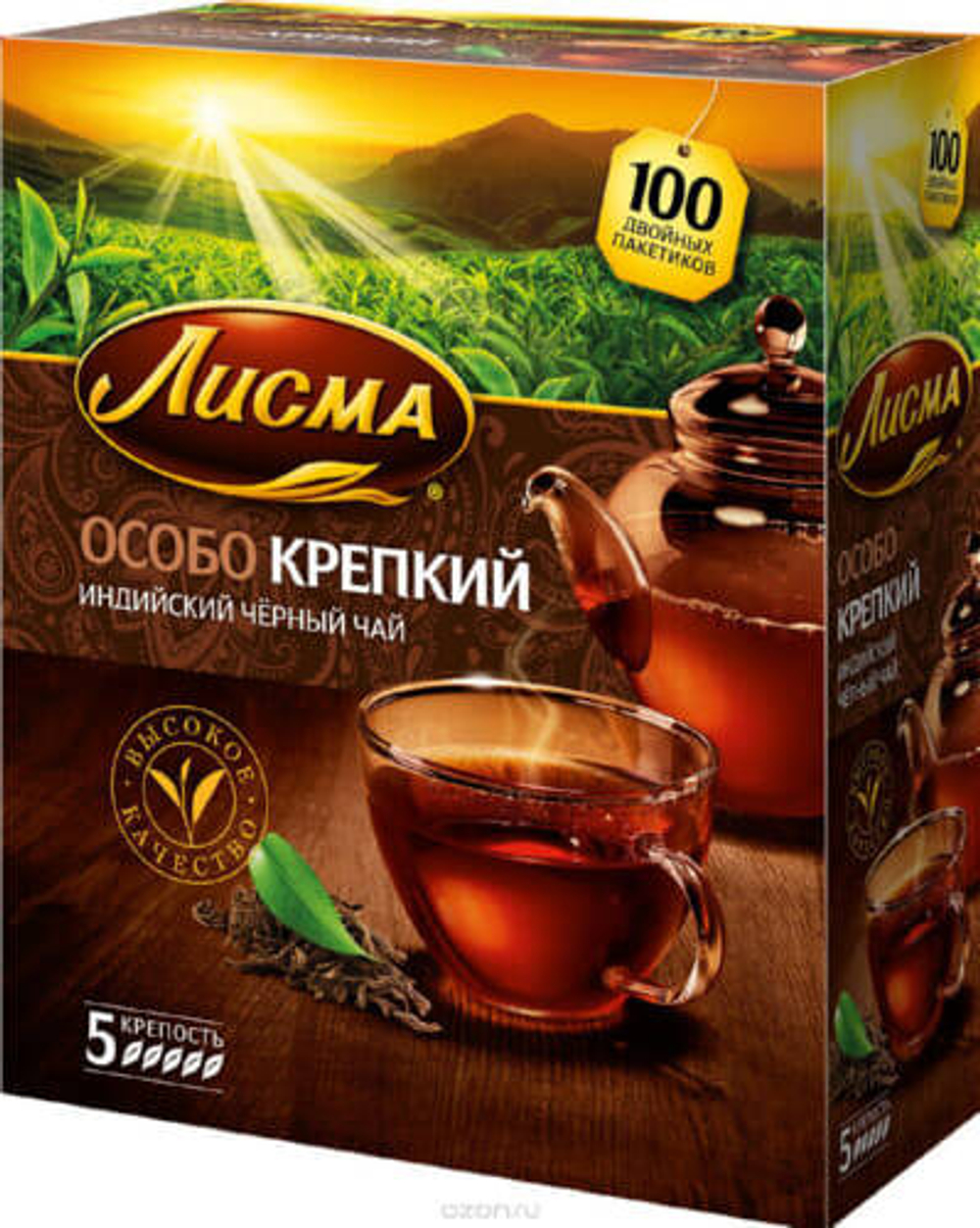 Чай черный  Лисма Особо крепкий 100 пакетов.