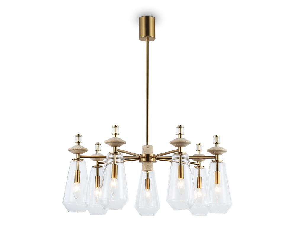 Ambrella Люстра на штанге с травертином Ceramo Modern LH53306