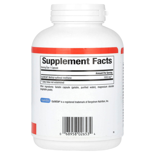 Natural Factors, МСМ, метилсульфонилметан, 1000 мг, 180 капсул