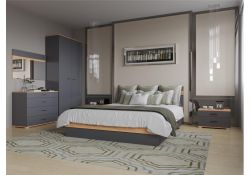 Прикроватная тумба Кассандра дуб крафт золотой / антрацит