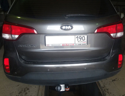 Фаркоп AvtoS KI 24 на Hyundai Santa Fe 2012-, Kia Sorento 2012-2015(паспорт и сертификат в комплекте)(без электрики)