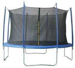 Батут с лестницей и внутренней сеткой 360 см синий