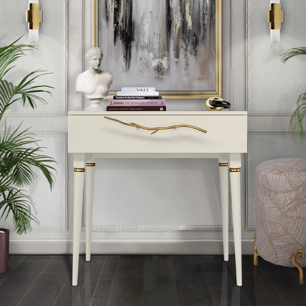 Консоль Арт Колор matte Классик Голд Кремовый белый матовый