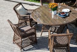 Латте, плетеное кресло из искусственного ротанга, цвет коричневый