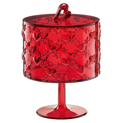 Конфетница на ножке love, ?15,7х22 см, акрил, красная