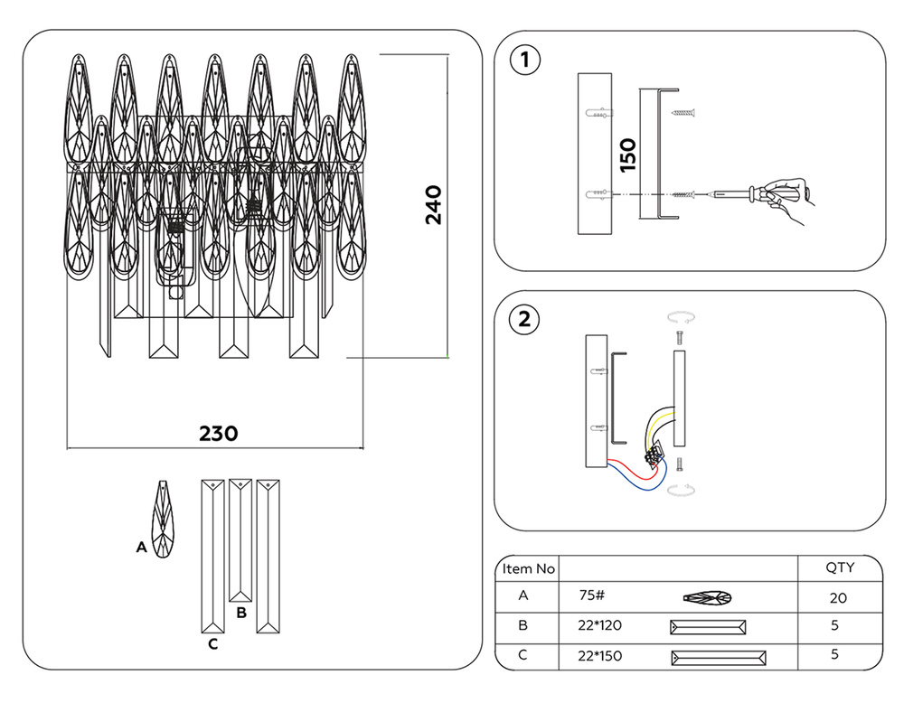 Ambrella Настенный светильник с хрусталем Traditional TR5269