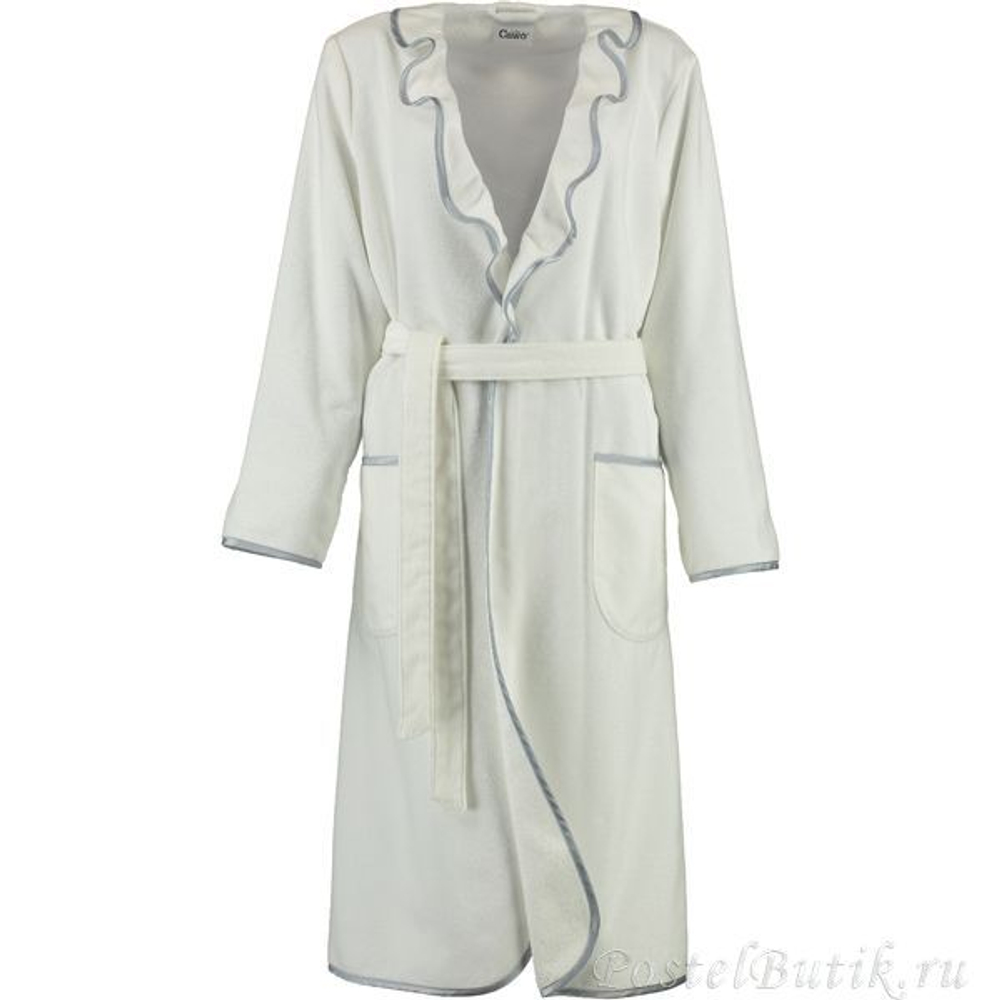 Велюровый халат с воротником 4318 белый от Cawö Германия
