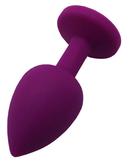 Маленькая фиолетовая пробка с прозрачным кристаллом (Цвет: фиолетовый с прозрачным)