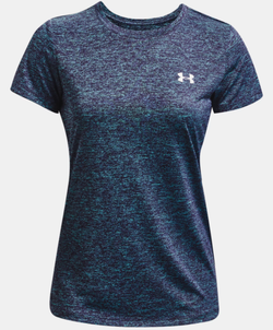 Женская футболка теннисная Under Armour Women's UA Tech Twist T-Shirt - neptune/purple switch
