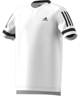Футболка для мальчика теннисная Adidas Club 3 Stripes Tee - white/black