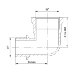 Уголок 3/4'' - 1/2'' вн/нар VRT® никель