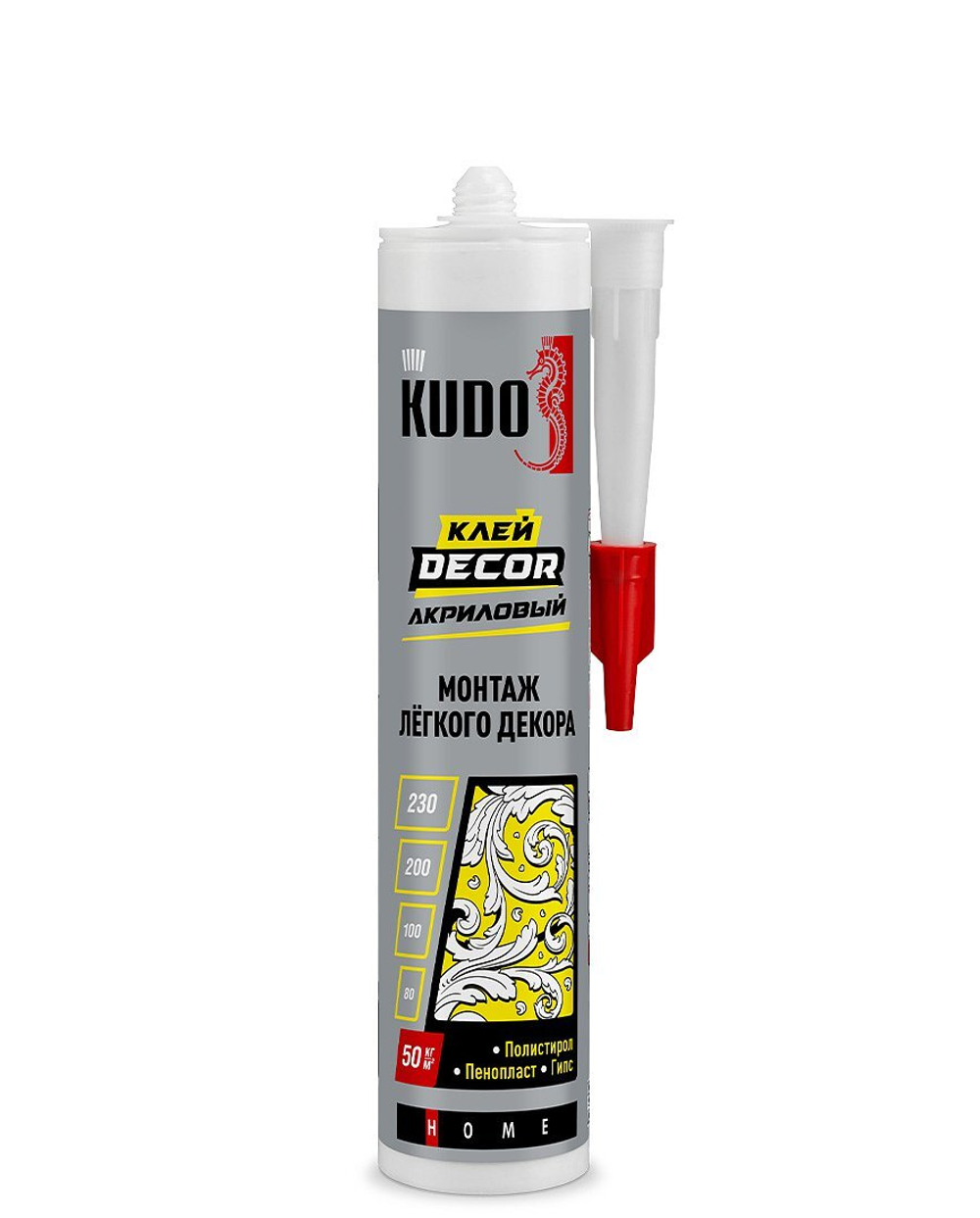 Клей монтажный "KUDO DEKOR" акрил.белый 280мл. КВК-311