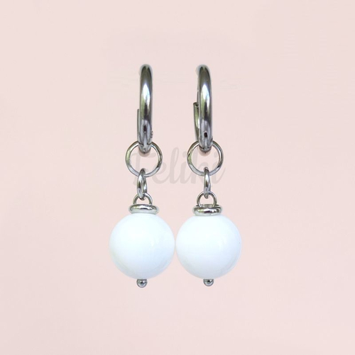 серьги кольца с перламутром