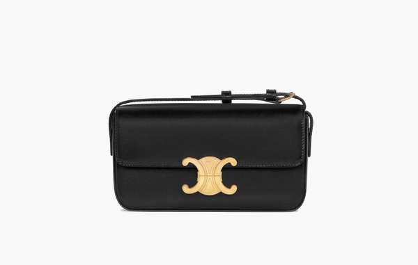 Сумка Celine Claude Shiny Calfskin Leather Shoulder Bag Black