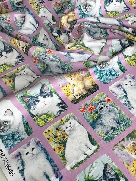КОТОПОРТРЕТЫ, КУПОН 52 /110 см (6 рядов В ОДНОМ РЯДУ 18 КАРТИНОК), 100% хлопок Handmade Fabrics 3