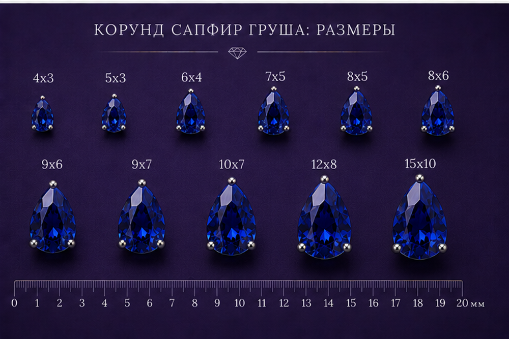 Корунд Сапфир Груша