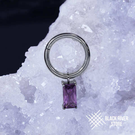 Кликер IG Pendant Square Amethyst CZ 1.2мм