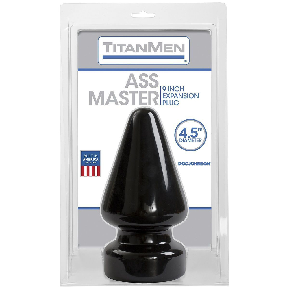 Огромный плуг Titanmen Tools Butt Plug 4.5 Diameter Ass Master - 23,1 см. (Цвет: черный)