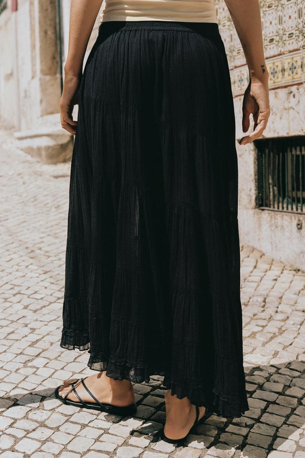 ZARA АСИММЕТРИЧНАЯ ЮБКА МИДИ, ЧЕРНЫЙ