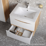 Тумба подвесная IDDIS Cloud, 60 см, белая/золотистый дуб, CLO60Y0i95